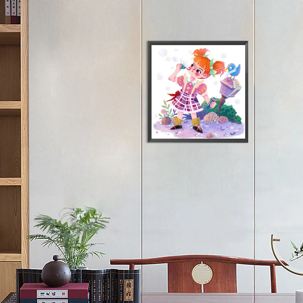 Full Round Diamond Painting 30*30cm - Little Girl
