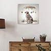 DIY Pearl Painting Dog under the Umbrella for Home Wall Decor with Frame(30x30cm)