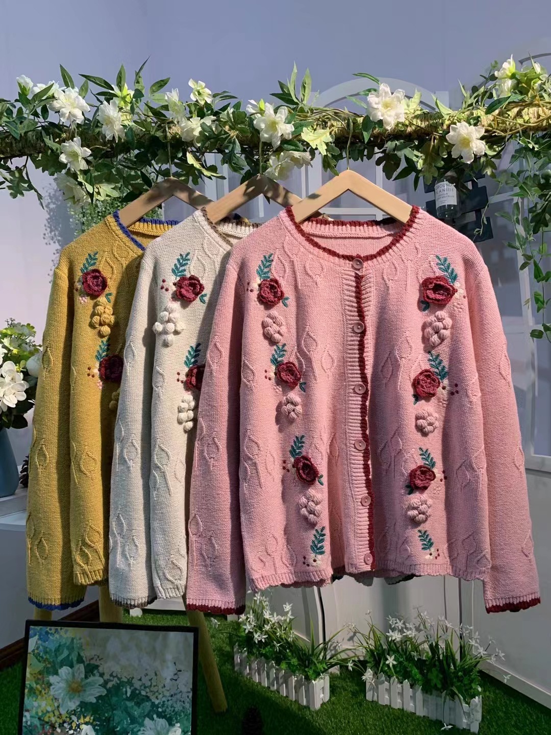 Chicfifth Sweater Women Winter Long Sleeve High Quality Autumn Vintage Top Knitted Cardigan