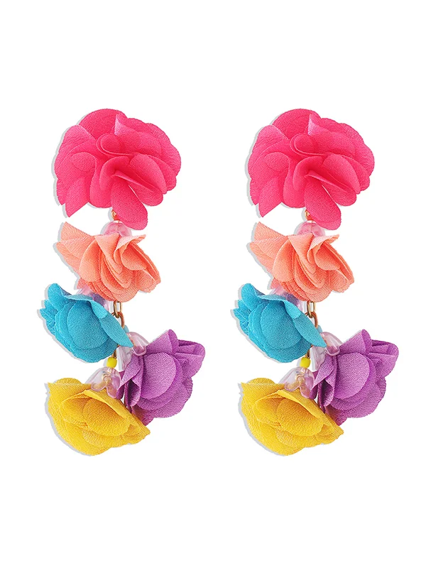 Flower Shape Drop Earrings Earrings Accessories