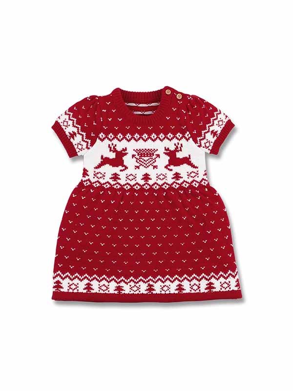 Baby Girls Christmas Sweater Dress Cute Ugly Sweater Outfits-elleschic