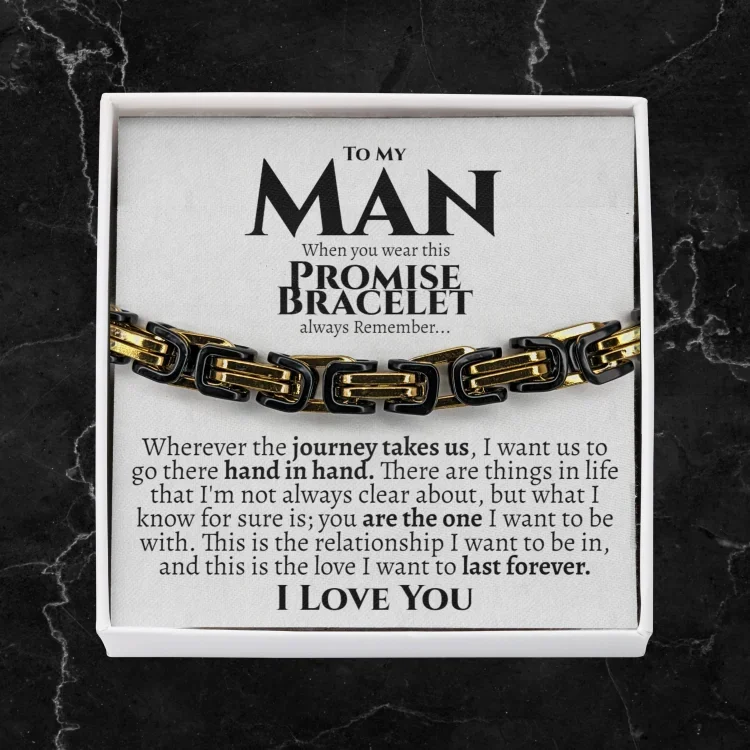 To My Man I LOVE YOU Cuban Link Promise Bracelet Stainless Steel Bracelet Romantic Gift