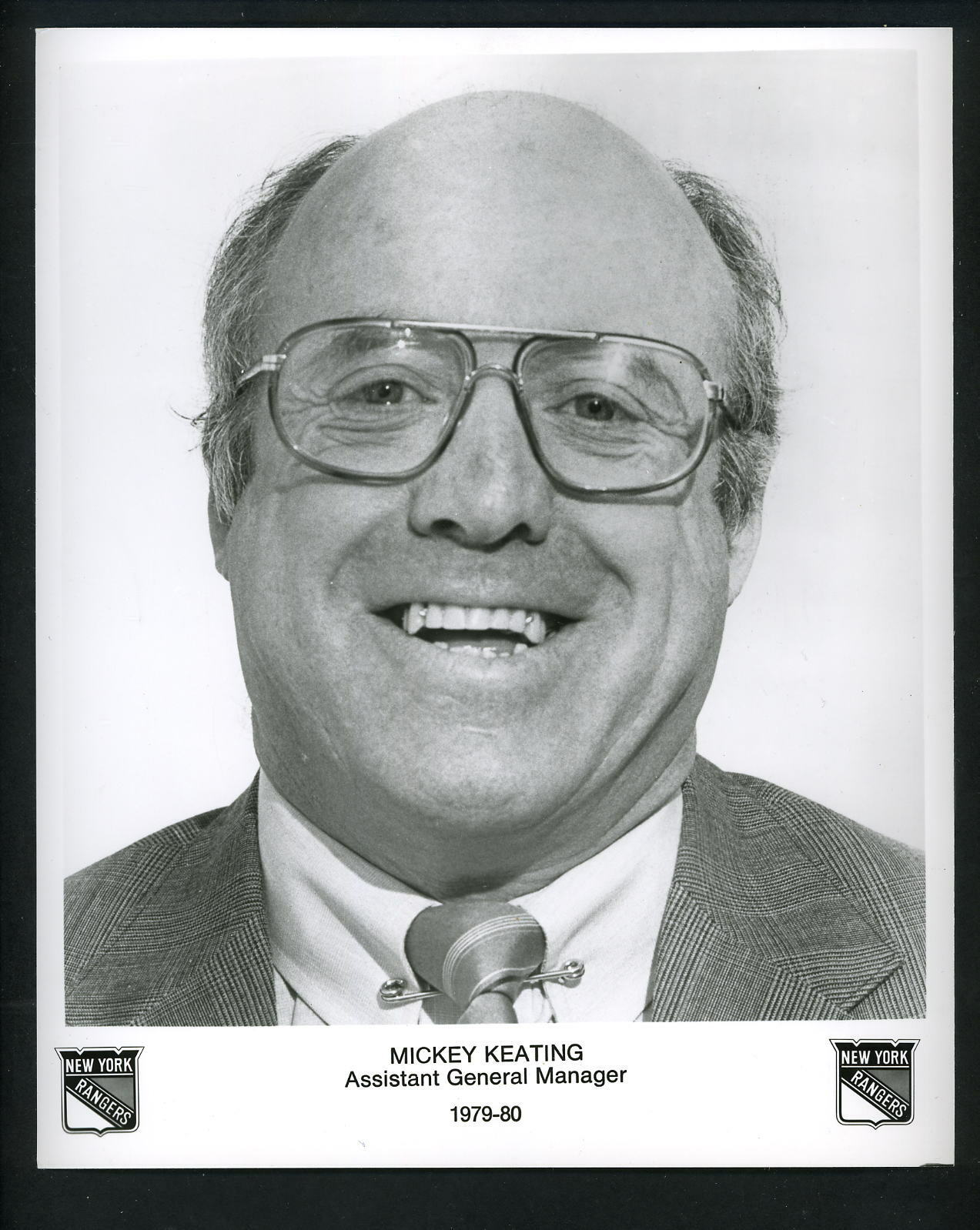 Mickey Keating Assistant General Manager NY Rangers team issued 1979 Press Photo Poster painting