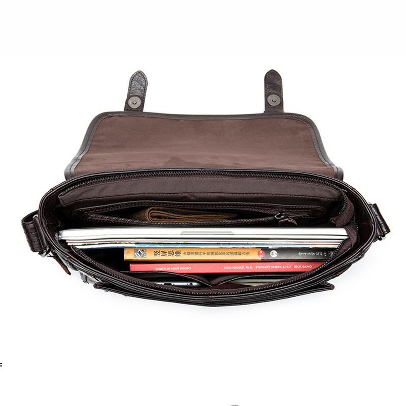 Vintage Soft Leather Plain Casual Business Messenger Bags