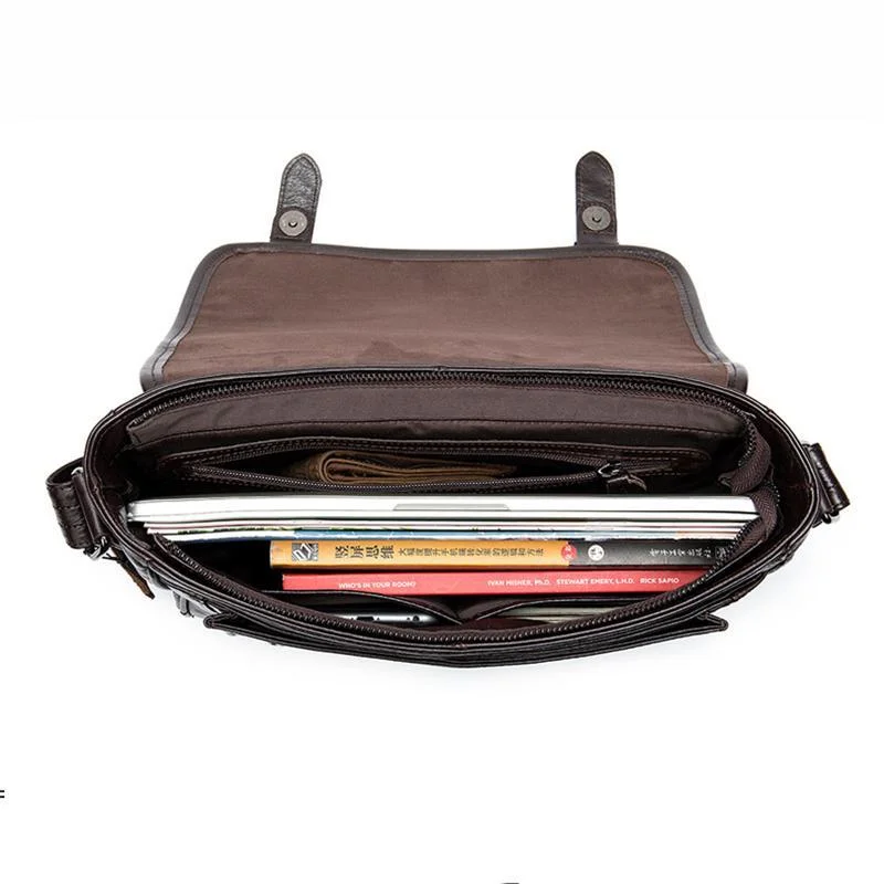 Vintage Soft Leather Plain Casual Business Messenger Bags