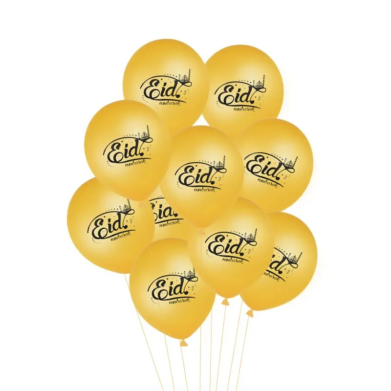 10Pcs EID MUBARAK Balloons Decor Ramadan And Eid Decoration Muslim Hijab Islamic Decor Muslim Ramadan Mubarak Party Supplies
