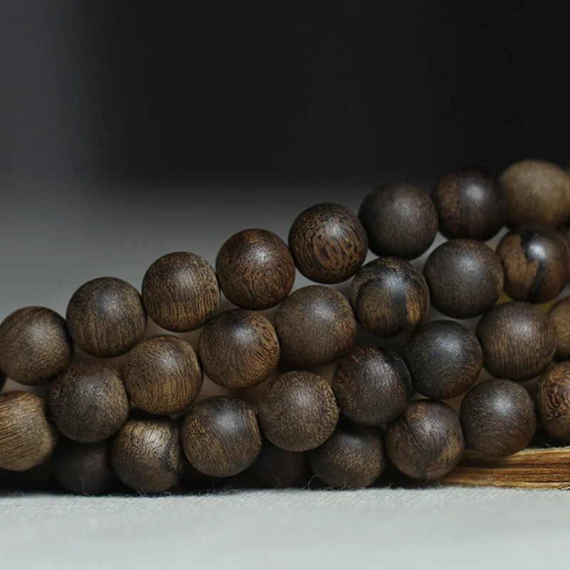 999 Gold 108 Mala Beads Nha Trang Agarwood Amber Turquoise Prayer Meditation Bracelet