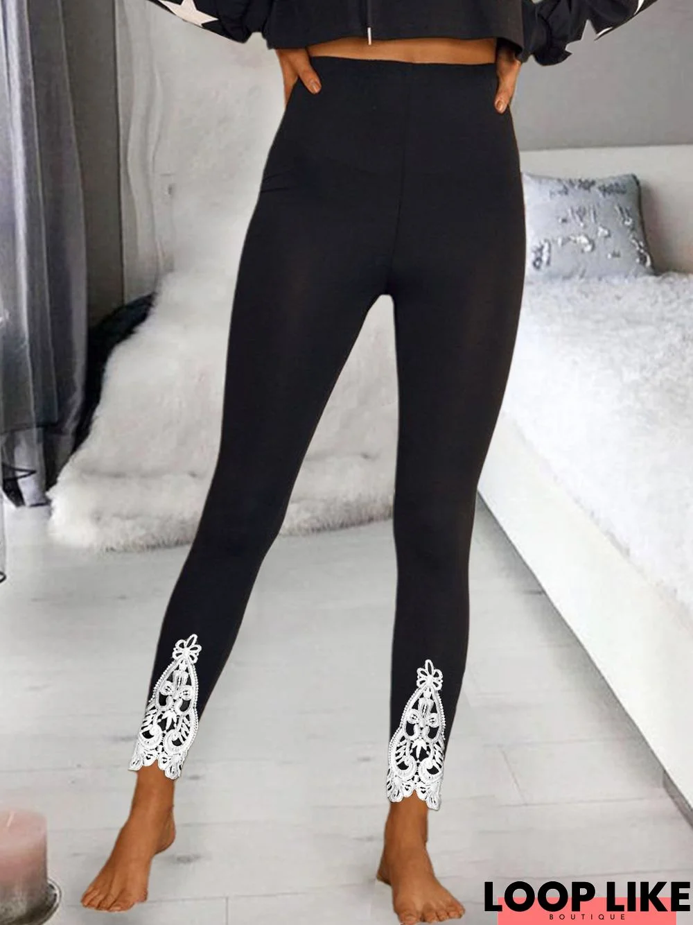 Cotton Blends skinny plain Leggings