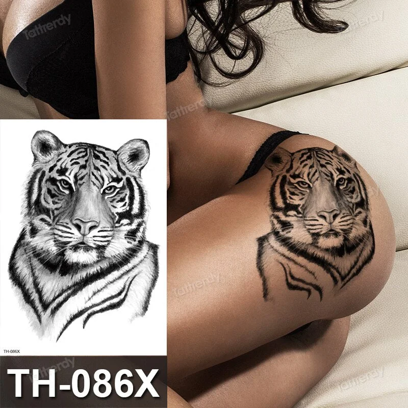 DIY Forest Design Waterproof Fake Temporary Tattoo Wolf Sexy Women Body Art Arm Tattoos Paper For Men Boys Girls Tatoo Large Big
