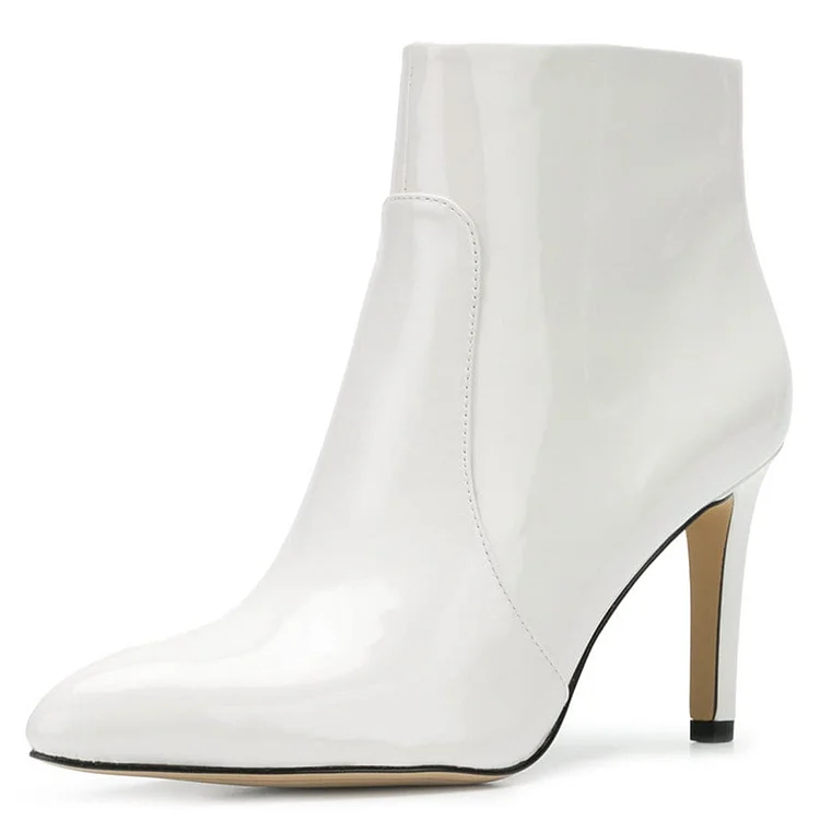 White glossy clearance boots