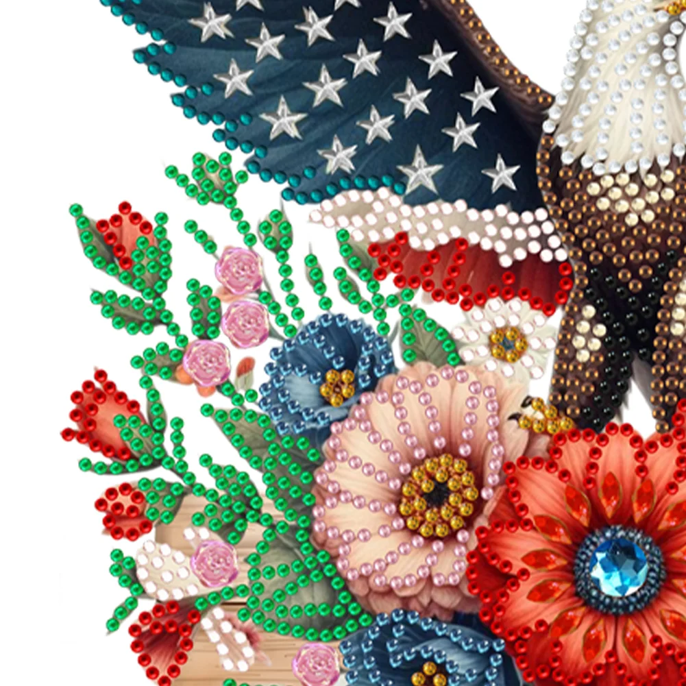 DIY Flower Eagle Wooden Diamond Painting Hanging Hooks for Beginners Adults(24*22cm)