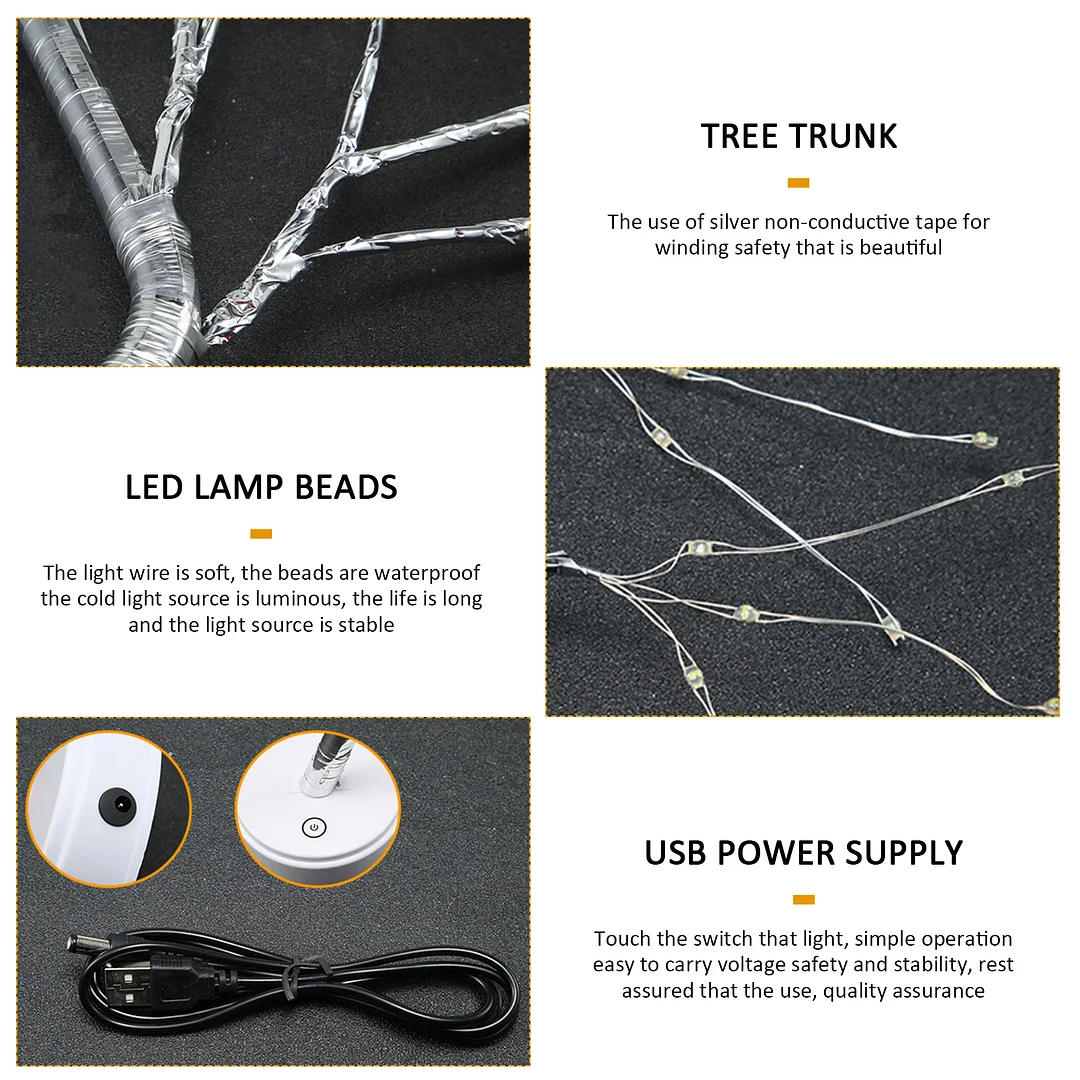 20 inch Tabletop Bonsai Tree Light, 108 LED Copper Wire Lamp (Warm White)