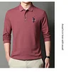 Cotton Long Sleeve Lapel Polo Shirt