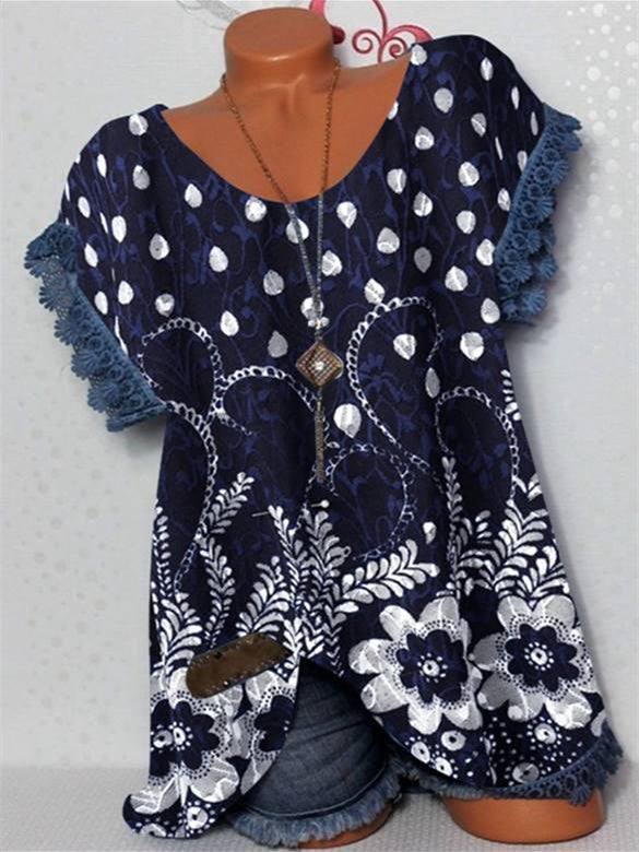 Women Long Sleeve V-neck Graphic Floral Printed Top