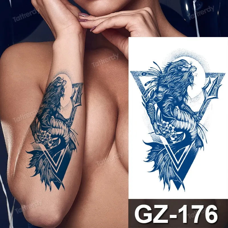 waterproof temporary tattoos men sleeve armband tattoo letter wings flowers long lasting juice ink tattoo sticker fake body art