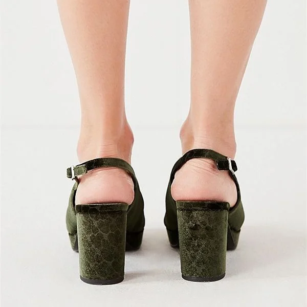 Michael Antonio Women Olive Green Open Toe High Heels Shoes Sandals Size  10M | eBay