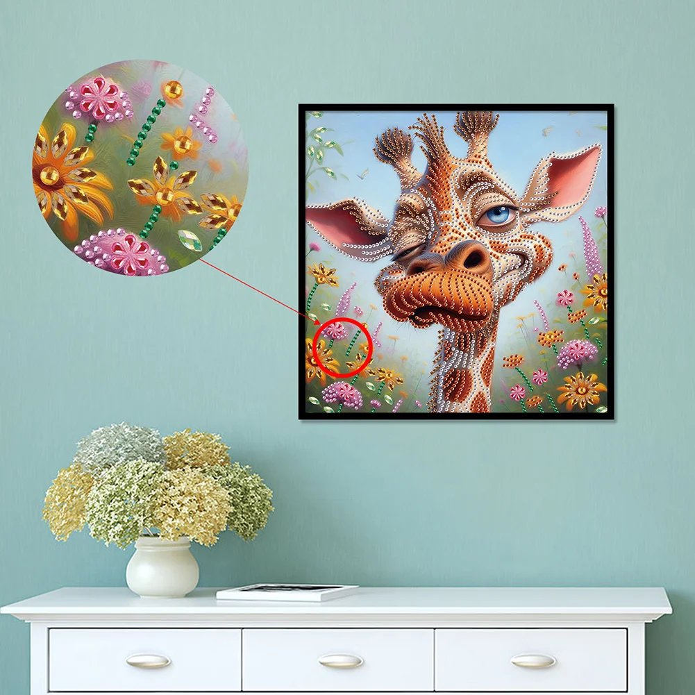 Diamond Painting - Partial Special Shaped Drill - Giraffe(Canvas|30*30cm)
