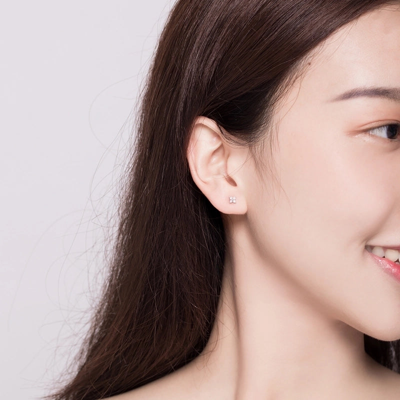 1 Pair 925 Sterling Silver Flower Ear Studs