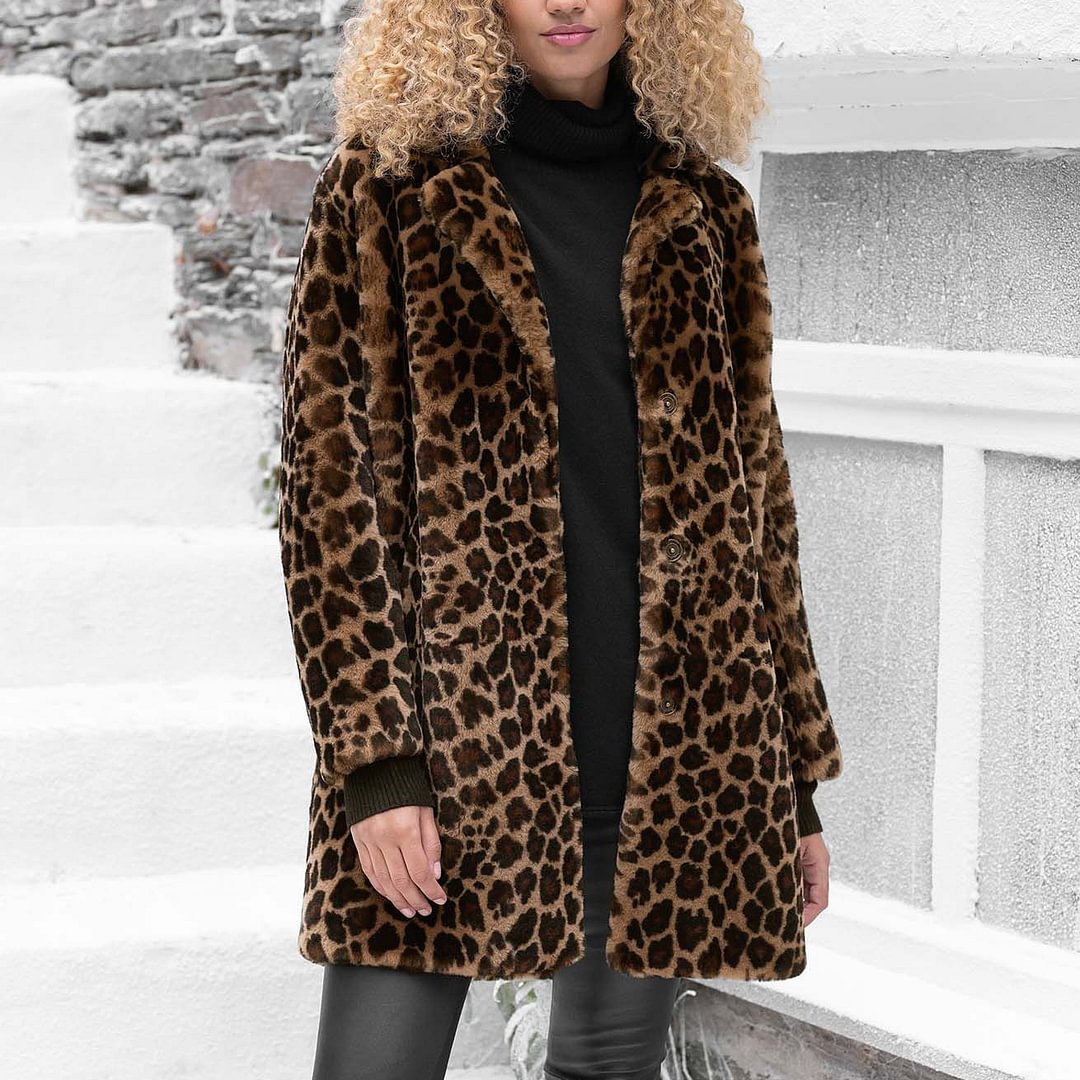 【LIMITED TIME】Unruliness Faux Sheepskin Coat in Leopard Print
