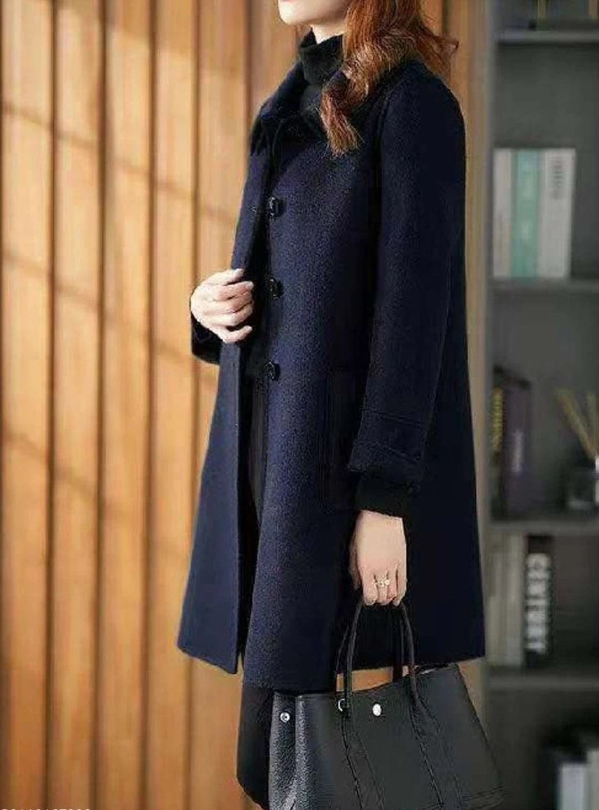 Fall/Winter Fashion Solid Color Woolen Coat - VSMEE