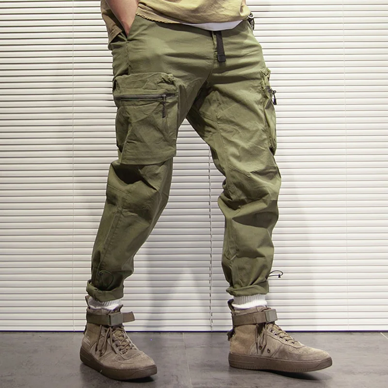 American Style Straight Leg Loose Pocket Harem Casual Trousers