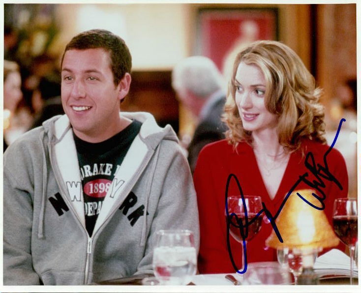 Winona Ryder & Adam Sandler (Mr. Deeds) in-person signed 8x10 Photo Poster painting COA