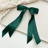 10PCS Silky Satin 2 Layers Bowknot Ribbon Hair Clip