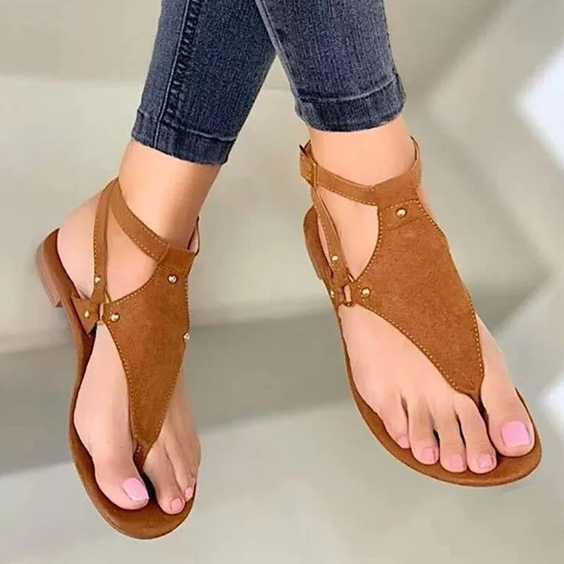 Women Sandals 2021 Flats Sandals Summer Shoes Woman Plus Size 43 Summer Sandals Elegant Women Flip Flops Flat Chaussure Femme