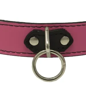 pornhint Pornhint Hot Pink Leather Bondage/Fetish/Costume Collar, Genuine Leather. Master/Slave BDSM Gear, Cosplay, Kinky and Sexy