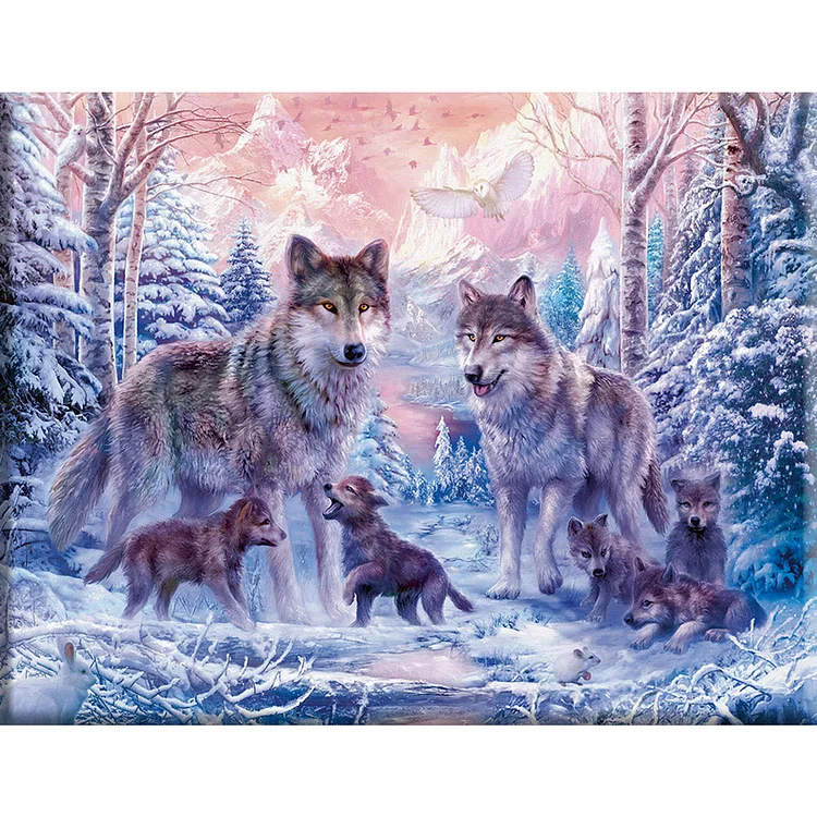 Wolf 14CT Printed Cross Stitch Kits (40*50CM) fgoby