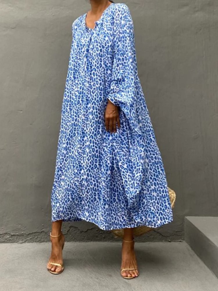 Women's Fashion New Resort Style New V-neck Long Sleeve Maxi Dress