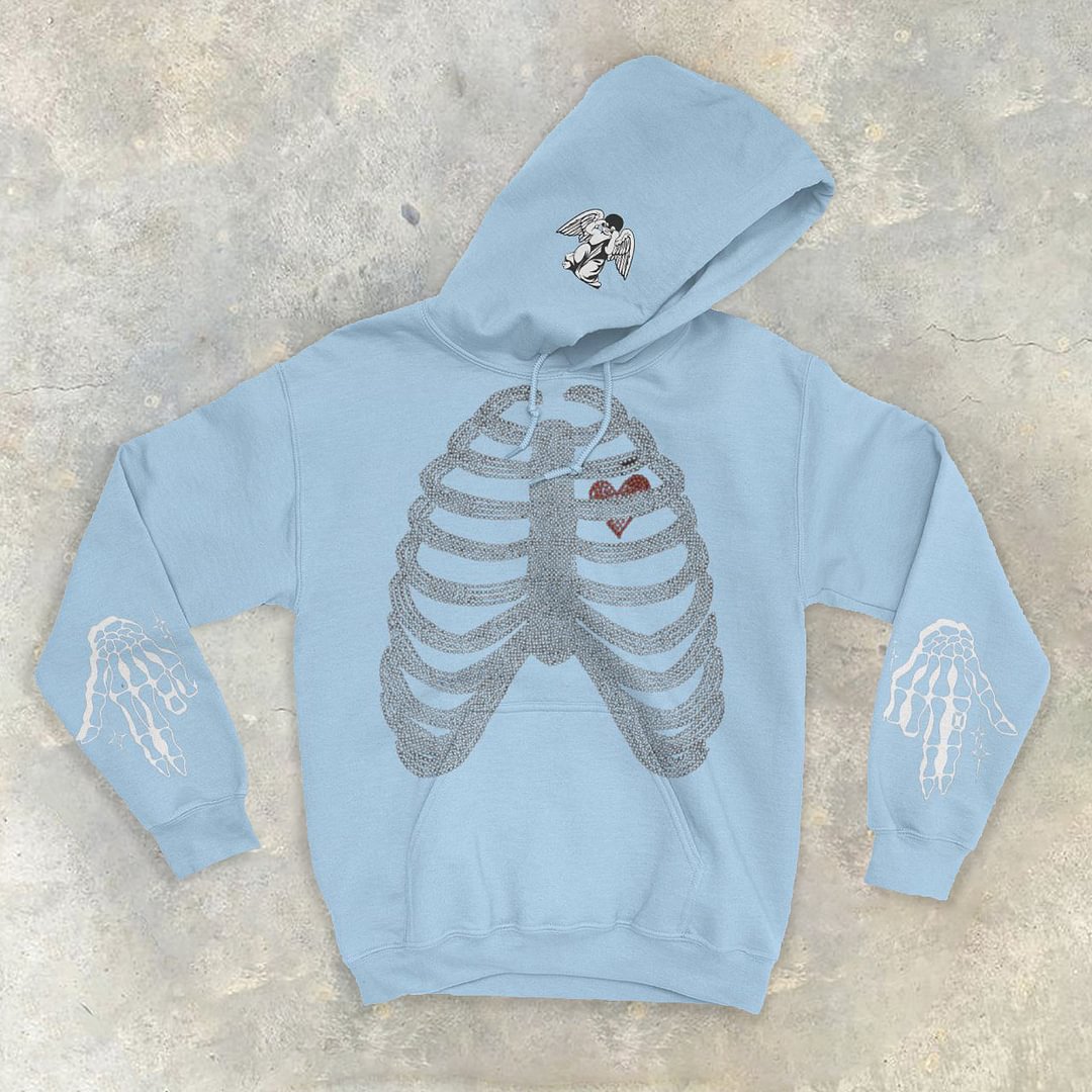 Skeleton angel casual street home sports hoodie
