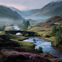 Misty Scottish Highland Valley - Diamond Painting