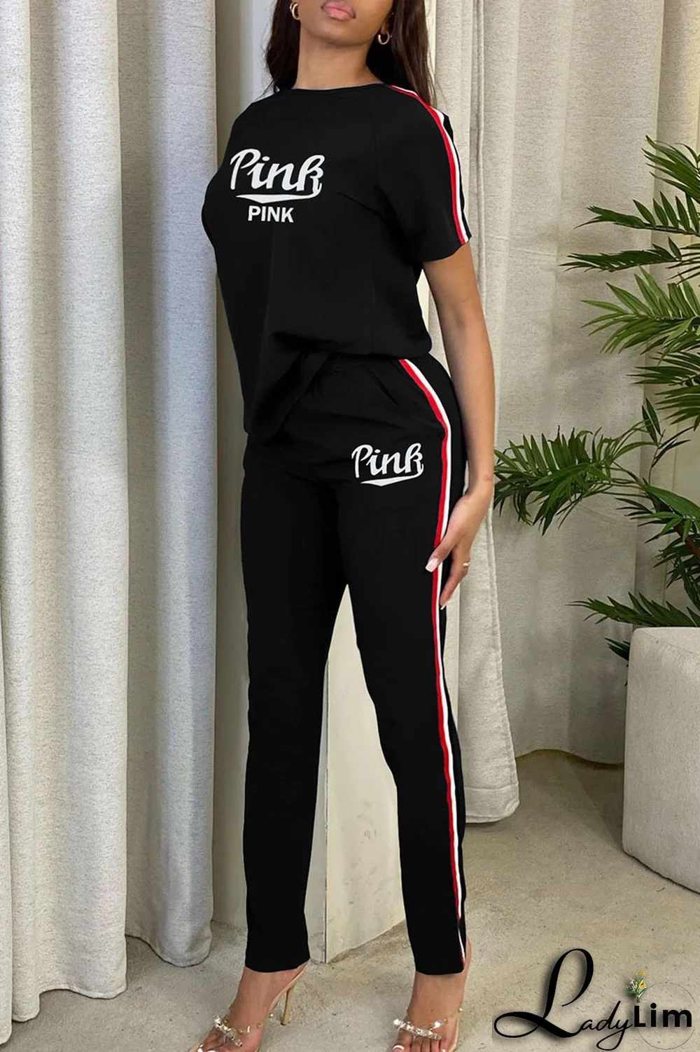 Grey Casual Print Patchwork O Neck Short Sleeve Two Pieces