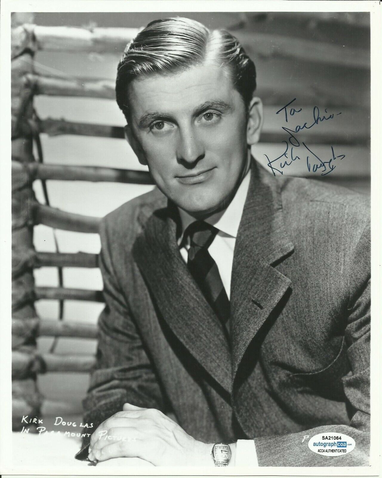 KIRK DOUGLAS SIGNED COOL Photo Poster painting UACC REG 242 ALSO ACOA CERTIFIED