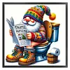 Gnome Reading A Newspaper-11CT Stamped Cross Stitch 45*45cm/17.72*17.72in tapestrymarket
