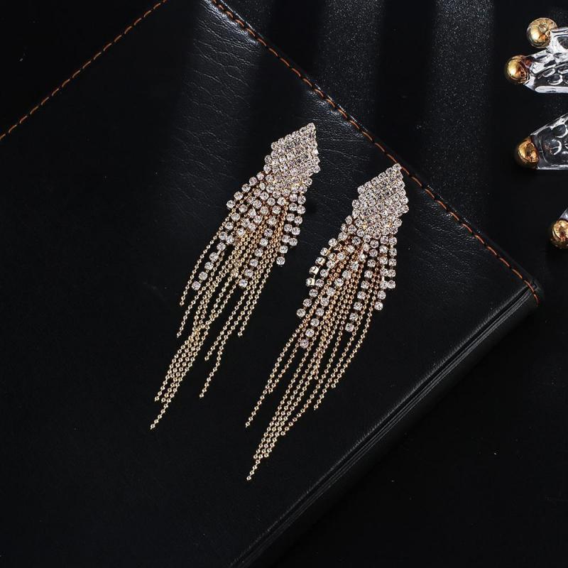 Luxury Rhinestone Tassel Earrings for Women Party Jewelry | Oxredo Shop Ramadan Sale