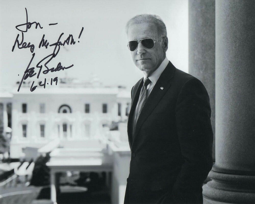 PRESIDENT JOE BIDEN SIGNED AUTOGRAPH 8X10 Photo Poster painting TO JON