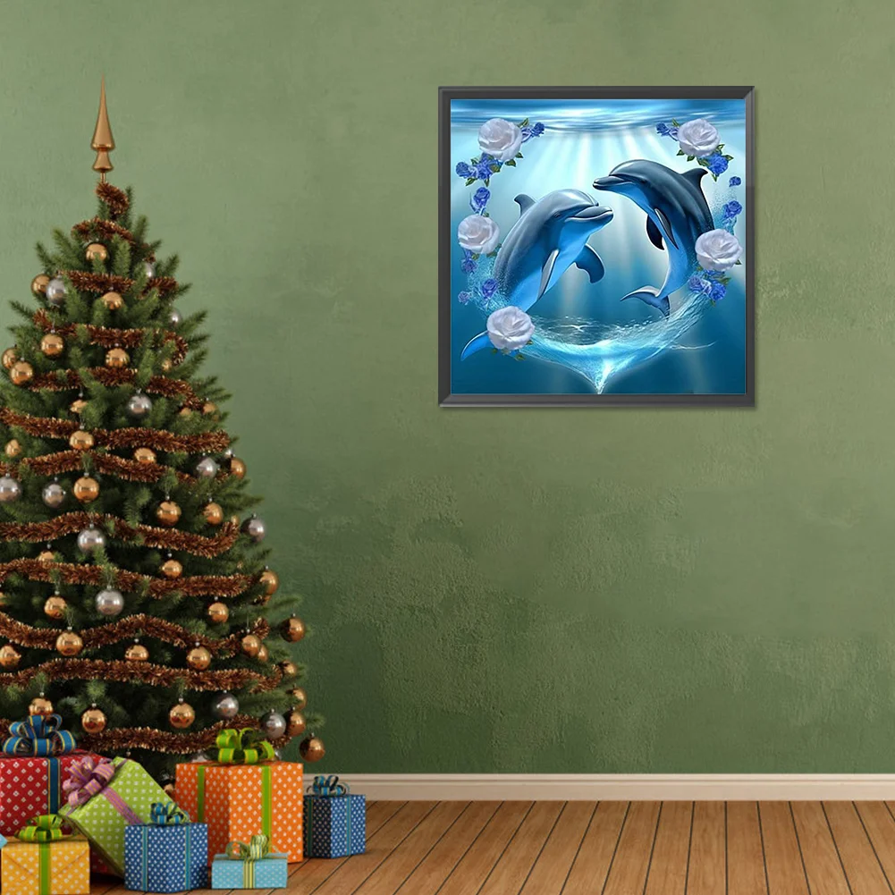 Diamond Painting - Full Round Drill - Dolphin(Canvas|30*30cm)