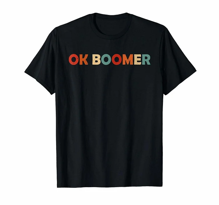 Vintage Retro Ok Boomer Okay Gen Z Millennials Generation T-Shirt - Heather Prints Shirts