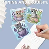 12Pcs Teacup Cat DIY Diamond Painting Greeting Card Kit for Adults Gifts