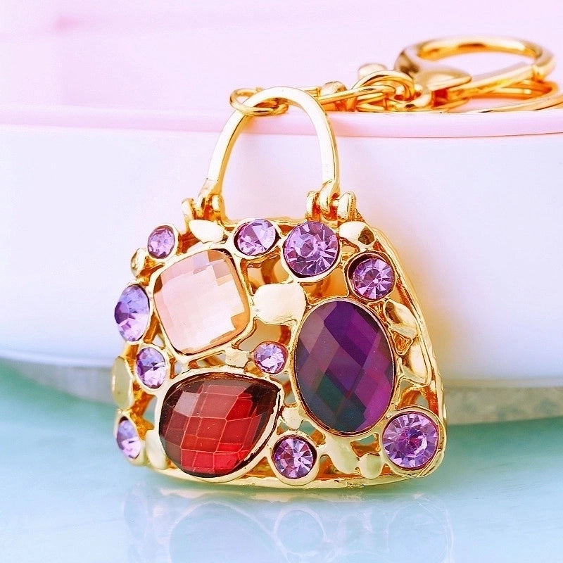 Elegant Korean Style Bag Metal Inlay Rhinestones Women’s Bag Pendant Keychain