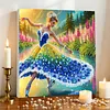 Jumping Girl DIY set de peinture perl&eacute;e en forme sp&eacute;ciale avec cadre 25x25cm cadeau