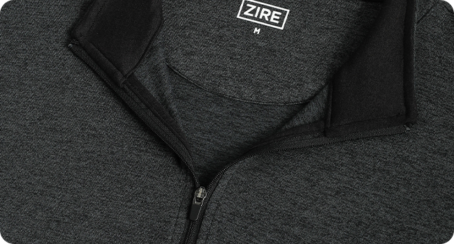 soft q-zip texture, moisture-wicking quarter zip, midweight breathable knit