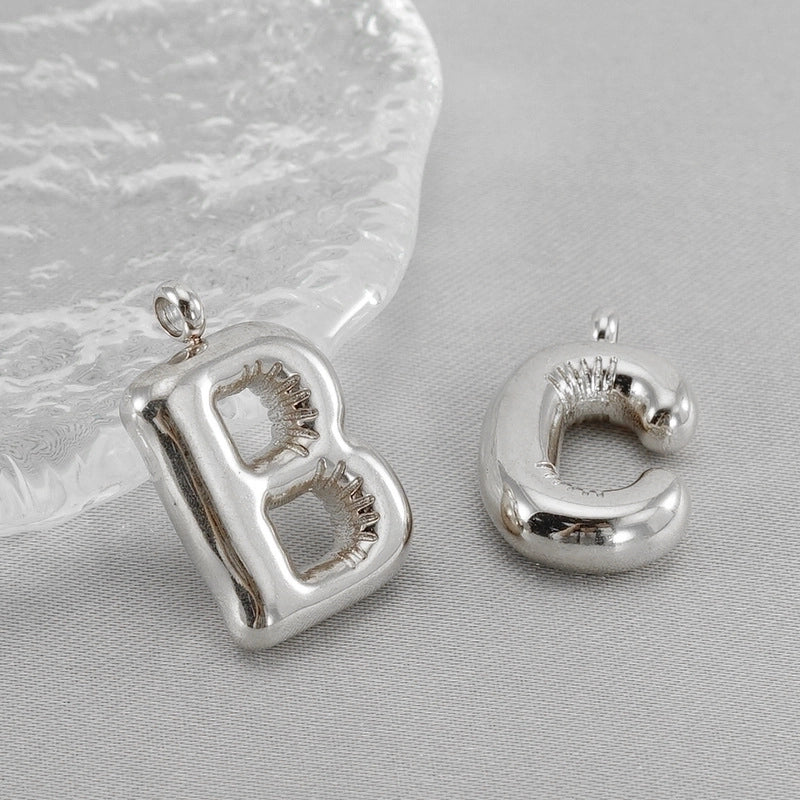 2 Pieces 24mm 304 Stainless Steel Letter Pendant Chain
