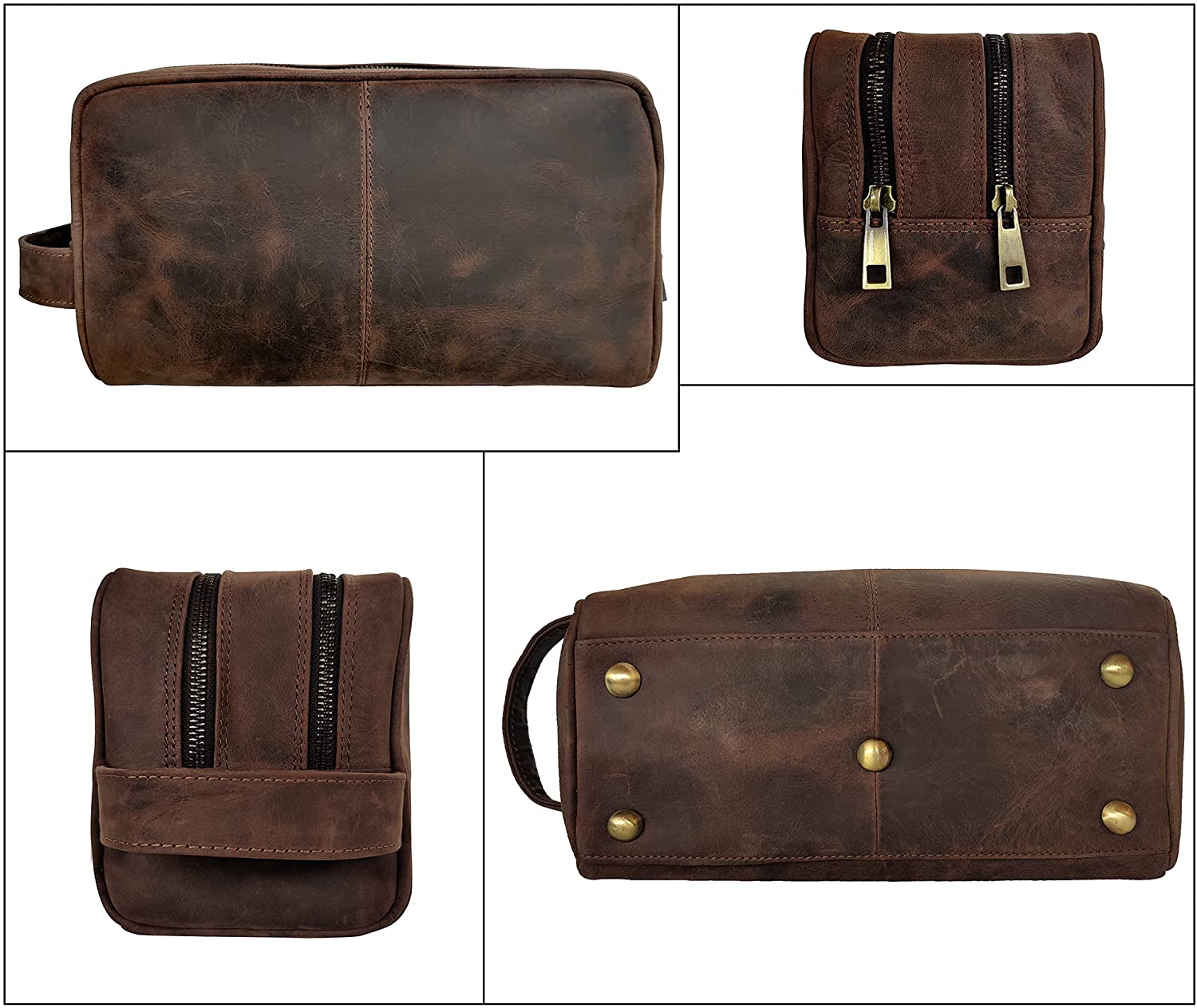 Genuine Leather Travel Toiletry Bag