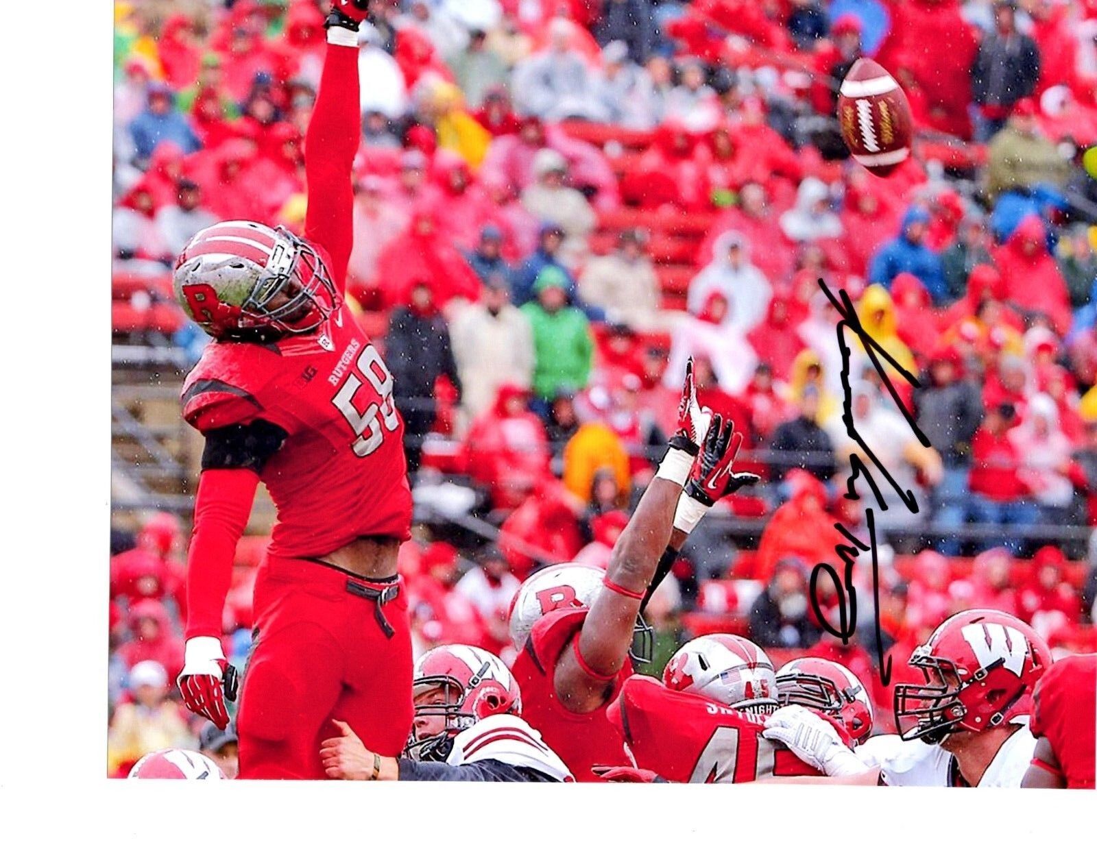 Kemoko Turay Rutgers Scarlet Hand signed autographed 8x10 football Photo Poster painting