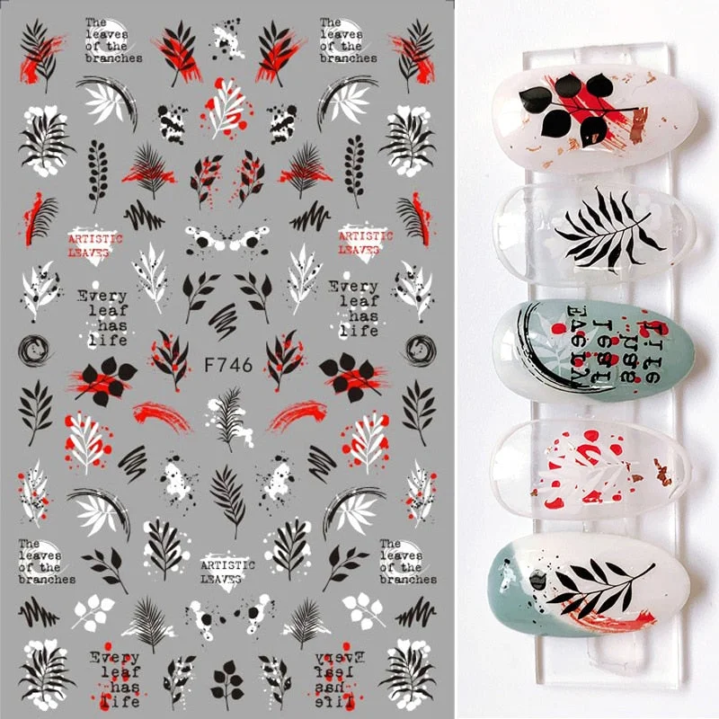 The New 3D Nail Sticker Cool English Letter Stickers For Nail Foil Love Heart Design Nails Accessories Fashion Manicures Sticker