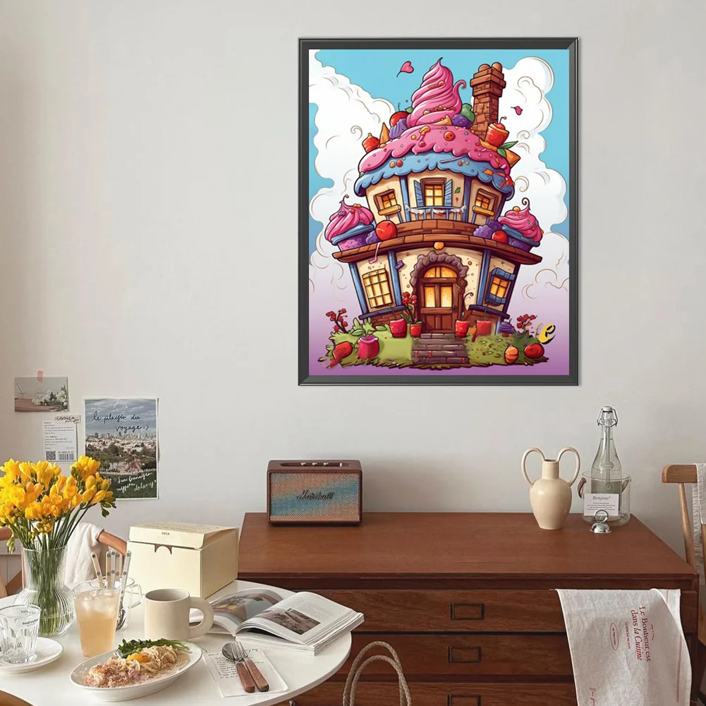 Partial AB Diamond Painting - Full Round Drill - Dessert House(Canvas|45*55cm)