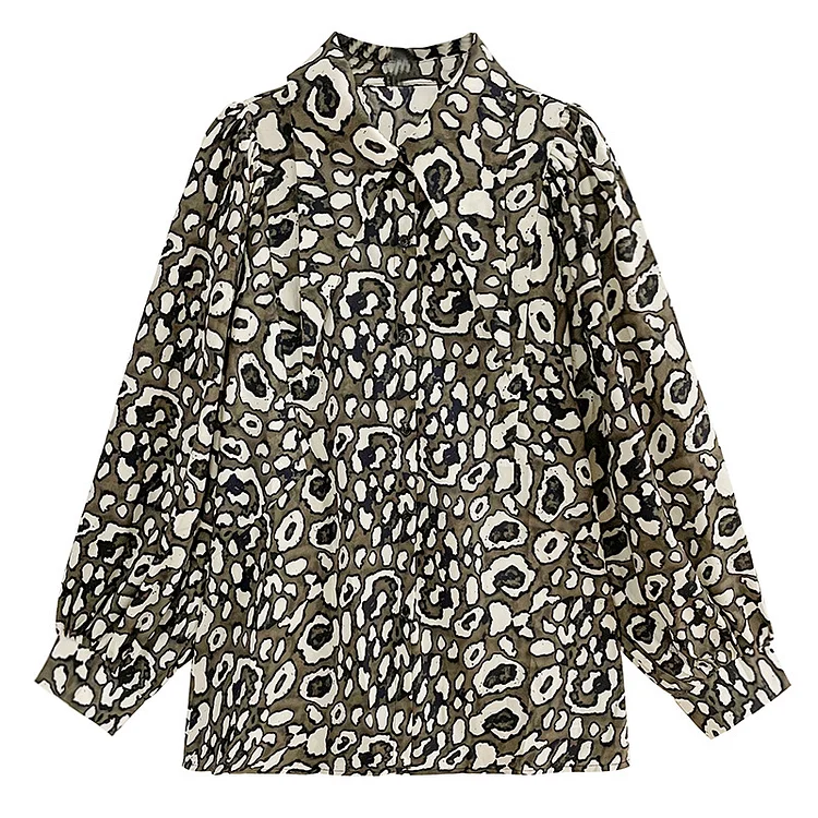 Personalized Leopard Print Long Sleeve Shirt - yankia